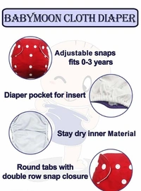 YOURCULL Washable Baby Diaper Premium Cloth Diaper Reusable, Adjustable Size, Waterproof, Pocket Cloth Diaper Nappie (Without Insert) (Pack of 5) -  Adjustable, Multicolor, Pack of 5